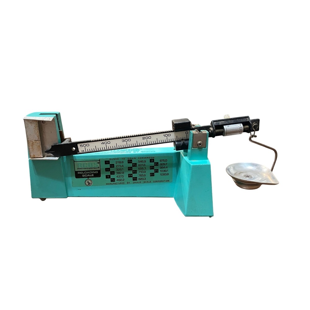RCBS Ohaus Precisioneered Reloading Scale Vintage Teal Beam Powder Scale 505 GN